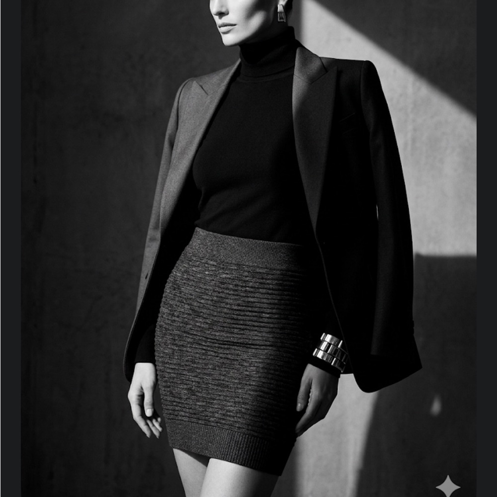 Cherry K USA ribbed knit bodycon mini pencil skirt